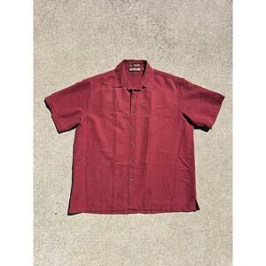 Vintage Axist Surf Shirt Men Sz Large Stripe‎ Patterned Button Down Short Sleeve